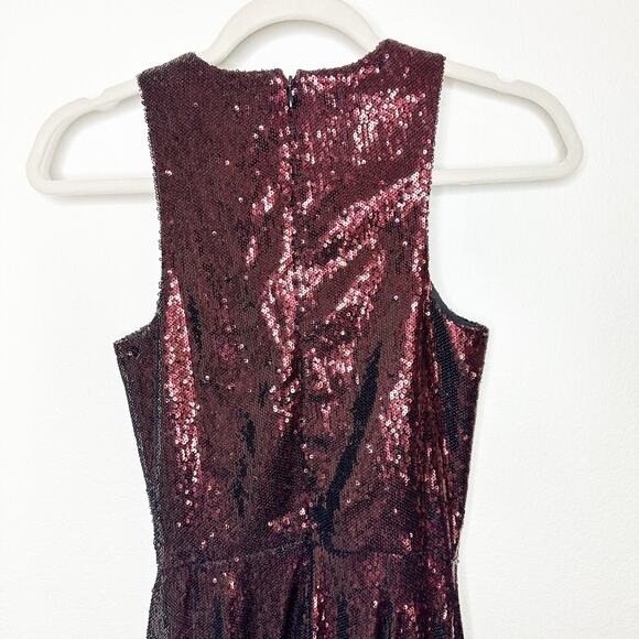 Dress the Population DTP NWT Siena in Port Brown Sequin Formal Midi Dress Gown - Picture 5 of 7